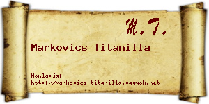 Markovics Titanilla névjegykártya